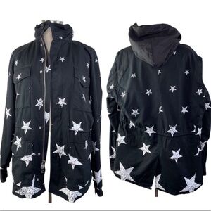 BLACK SCALE Star Print Utility Jacket size M